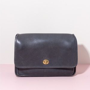 Vintage Coach City Bag in Navy Blue